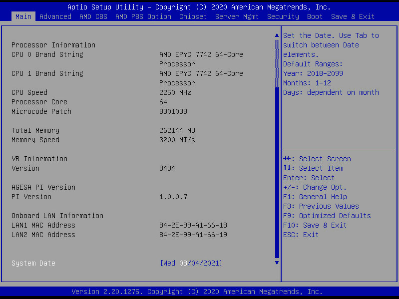 Compute Node Setup Menu