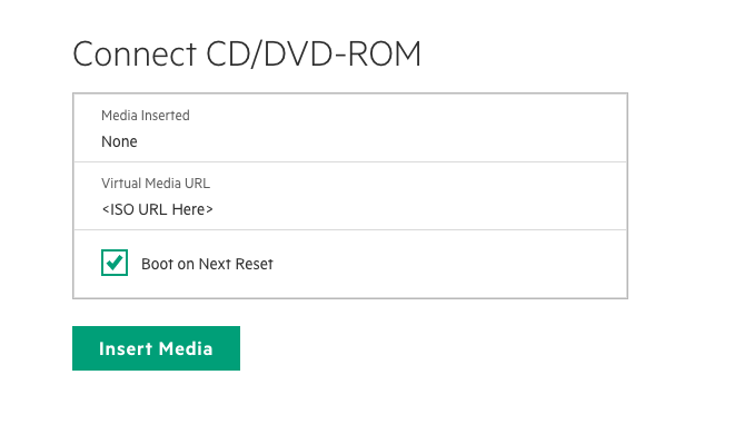 Screen Shot of iLO BMC Virtual Media Mount