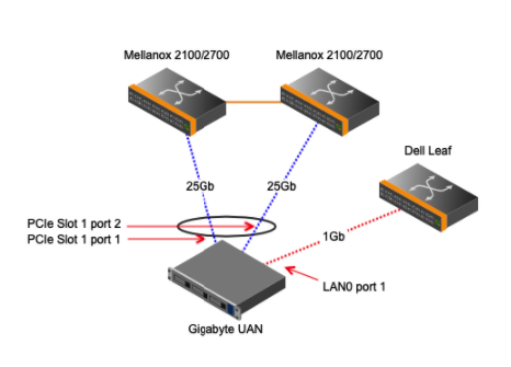 Diagram of Gigabyte UAN Cabling