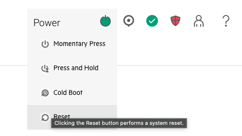 Screen Shot of iLO BMC Reboot