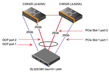 Diagram of HPE UAN Cabling