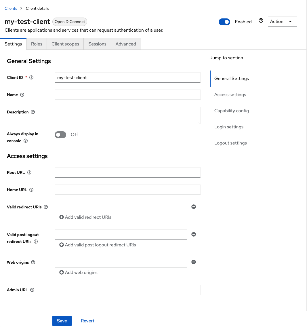 Keycloak client details