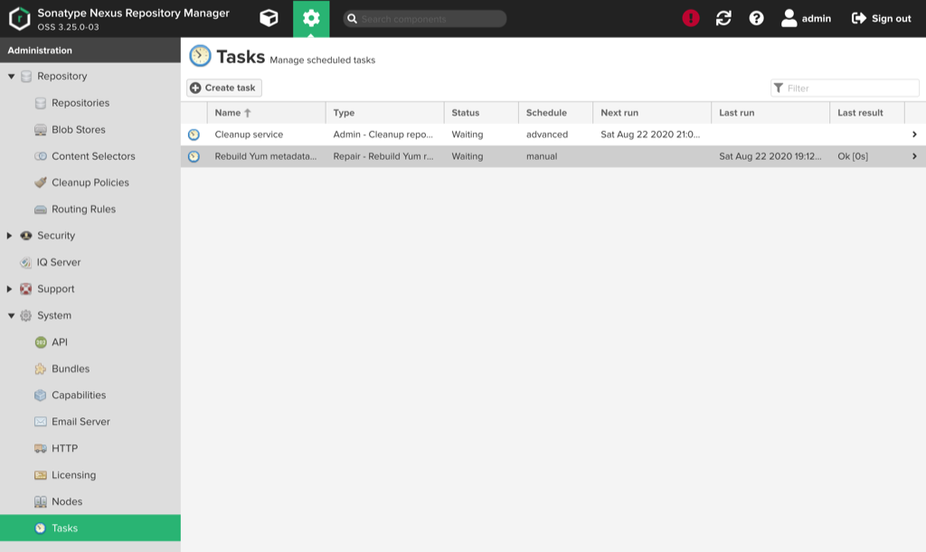 Tasks Page