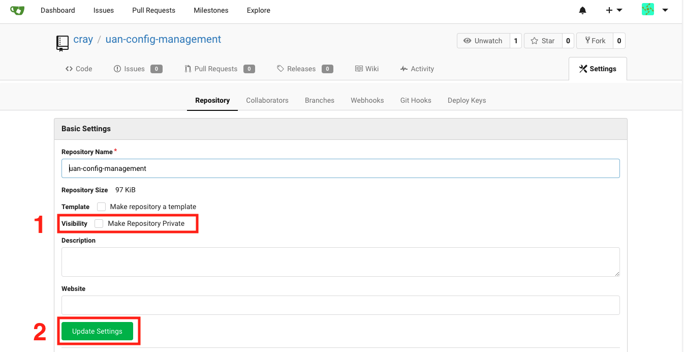 Gitea Repository Visibility
